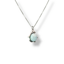 Load image into Gallery viewer, Sterling Silver Larimar Penguin Necklace