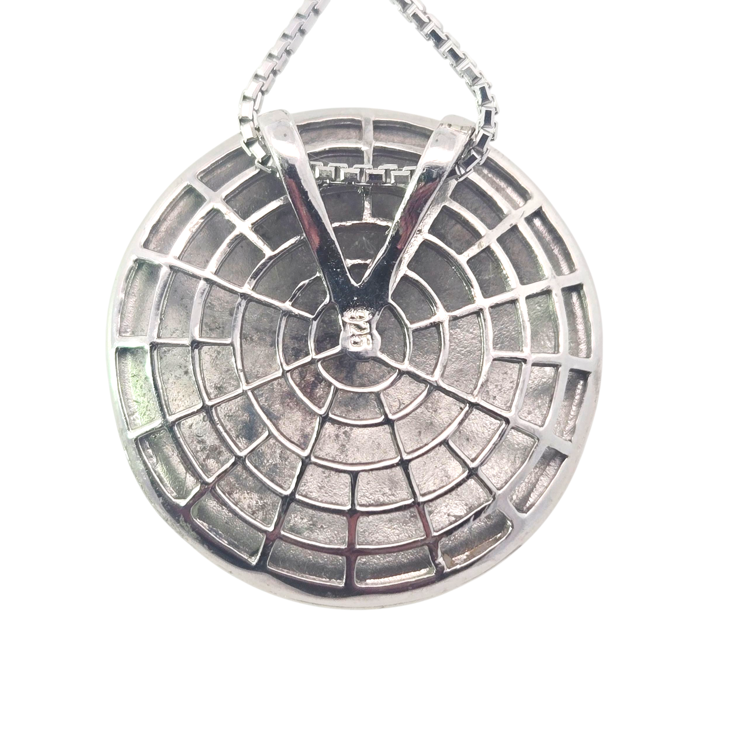Sterling Silver Round Multicolor Loop Mosaic Necklace