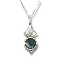 Load image into Gallery viewer, Sterling Nouveau Inspired Necklace with Ancient Roman Glass