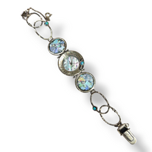 Load image into Gallery viewer, Sterling Bracelet Watch with Ancient Roman Glass and CR Opal