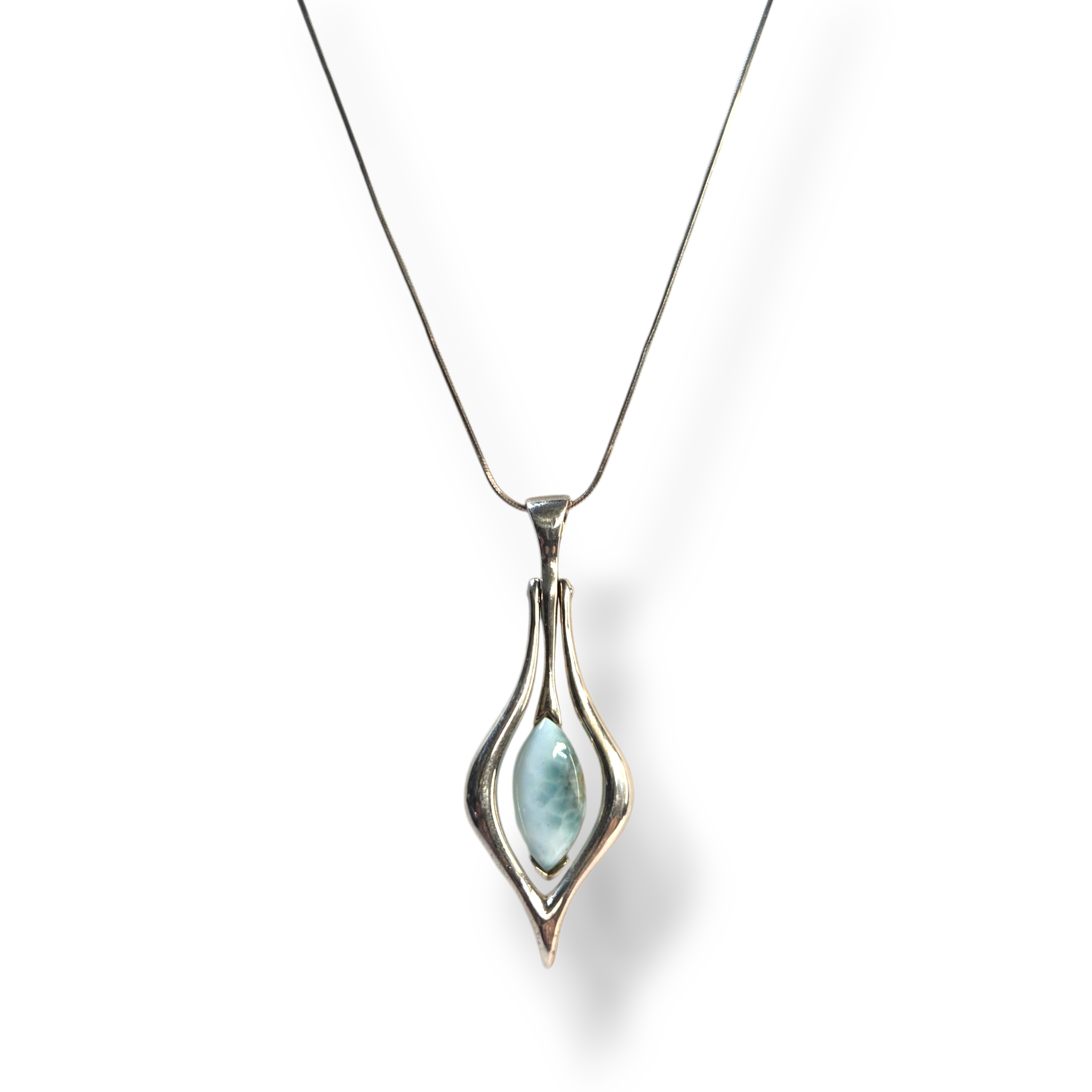 Sterling Silver Larimar Drop Necklace - 2