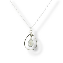 Load image into Gallery viewer, Sterling Teardrop Moonstone Necklace