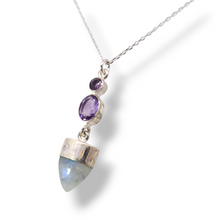 Load image into Gallery viewer, Sterling Silver Amethyst and Moonstone Necklace