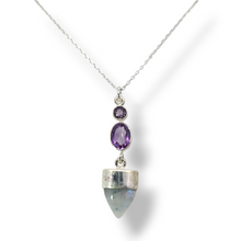 Load image into Gallery viewer, Sterling Silver Amethyst and Moonstone Necklace