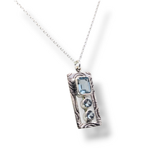 Load image into Gallery viewer, Sterling Silver Pattern Blue Topaz Necklace