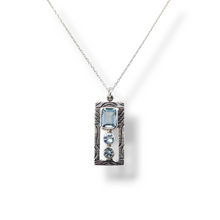 Load image into Gallery viewer, Sterling Silver Pattern Blue Topaz Necklace