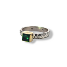Load image into Gallery viewer, Sterling Silver and 14k with Green Onyx Ring