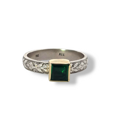 Load image into Gallery viewer, Sterling Silver and 14k with Green Onyx Ring