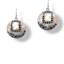Load image into Gallery viewer, Sterling White and Black Mother of Pearl Earrings