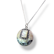 Load image into Gallery viewer, Sterling White and Black Mother of Pearl Necklace