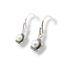 Load image into Gallery viewer, Sterling Pearl Flower Drops
