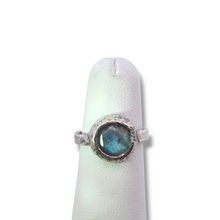 Load image into Gallery viewer, Sterling and Faceted Labradorite Ring