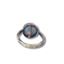 Load image into Gallery viewer, Sterling and Faceted Labradorite Ring