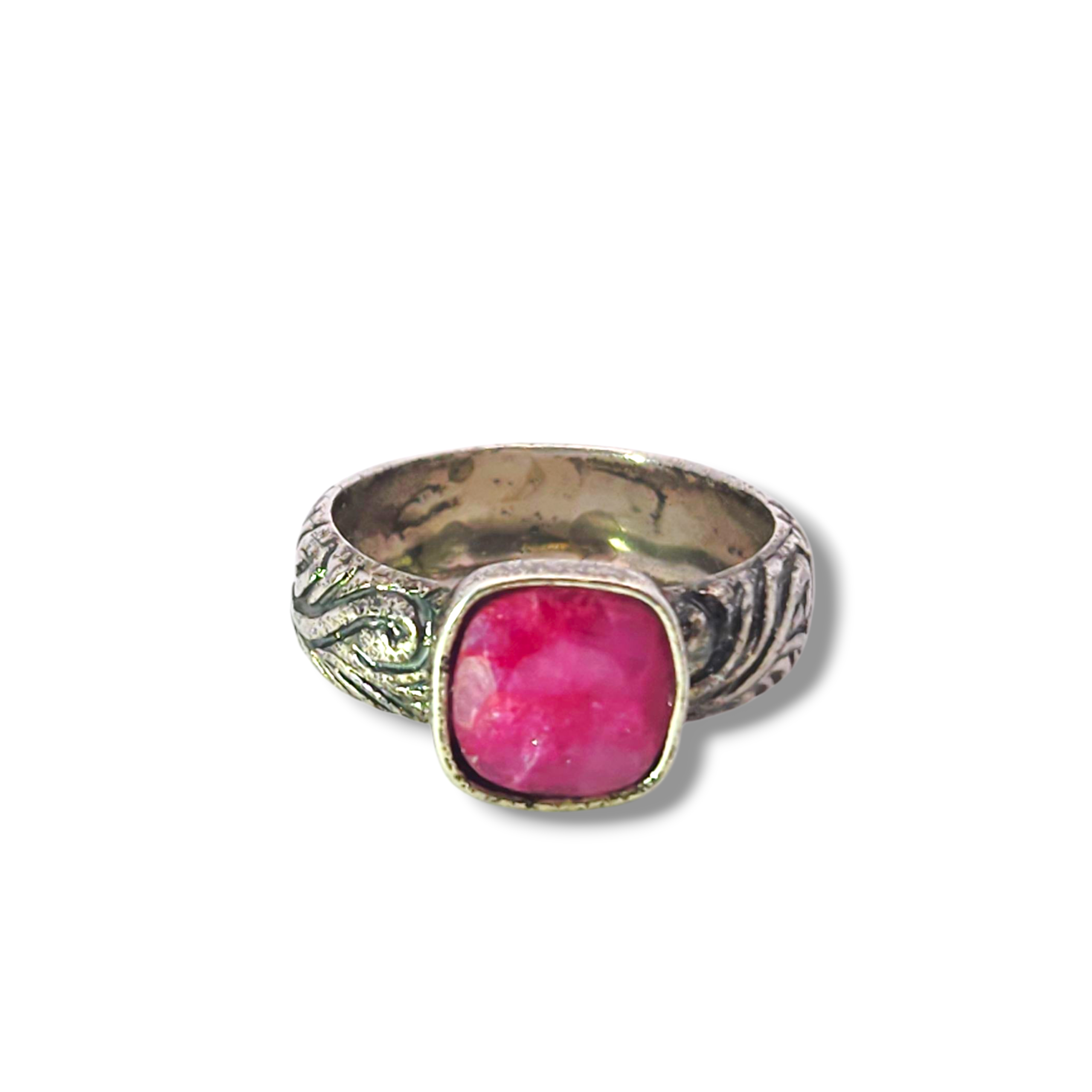 Ruby Sterling Swirly Ring
