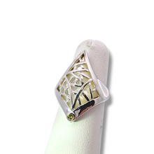 Load image into Gallery viewer, Sterling Mosaic Cream MOP &amp; Peridot Ring
