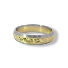 Load image into Gallery viewer, Platinum/18K Yellow 5mm Hand Engraved Band