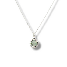 Load image into Gallery viewer, Sterling Silver Round Aquamarine Necklace