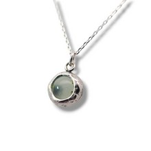 Load image into Gallery viewer, Sterling Silver Round Aquamarine Necklace