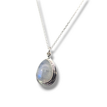 Load image into Gallery viewer, Sterling Silver Teardrop Moonstone