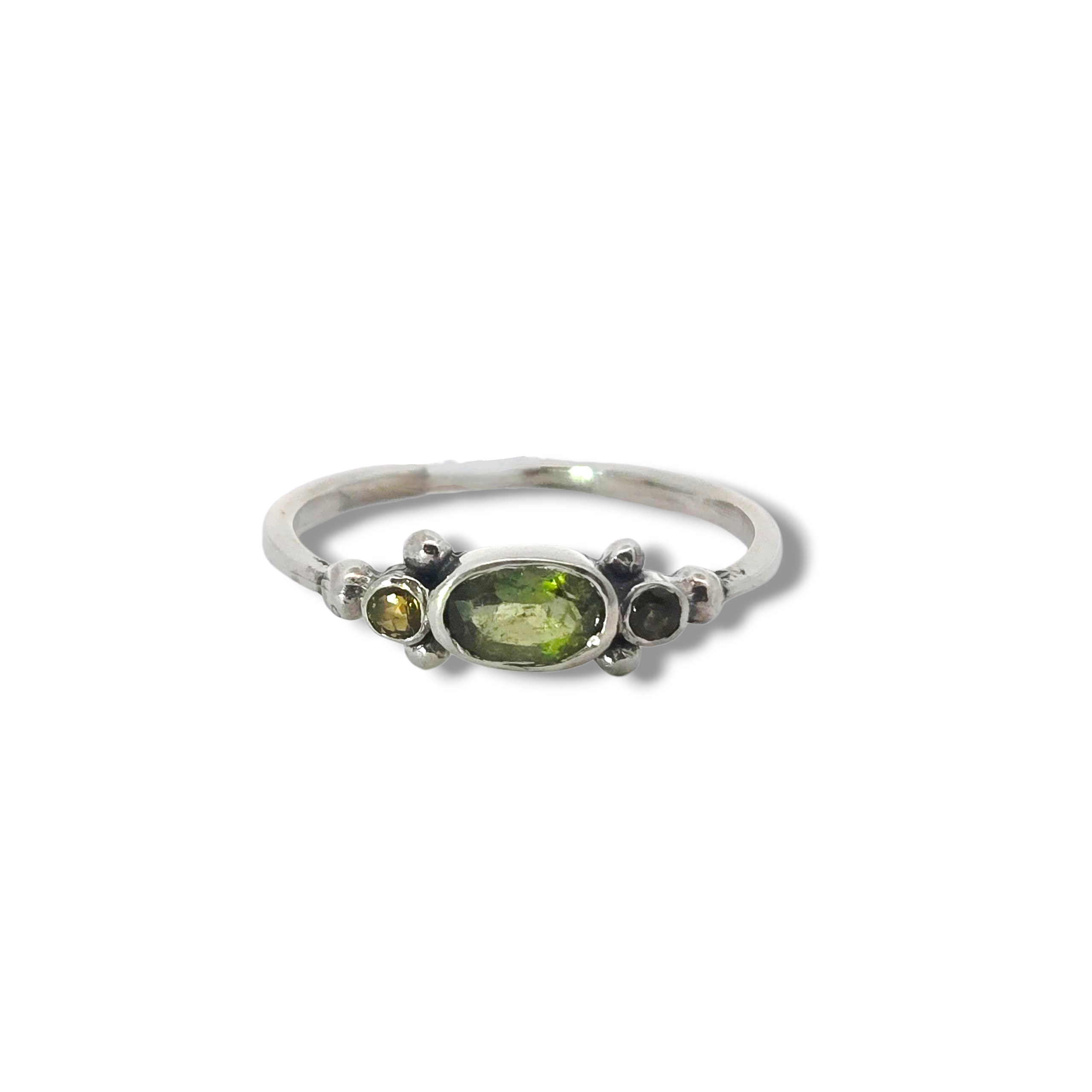 Sterling Green Tourmaline Ring