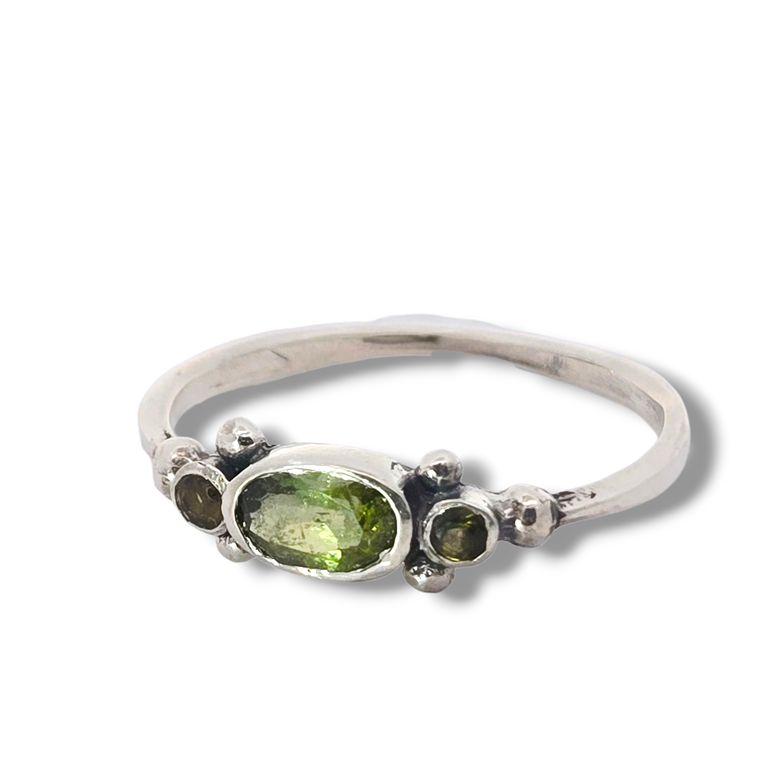 Sterling Green Tourmaline Ring
