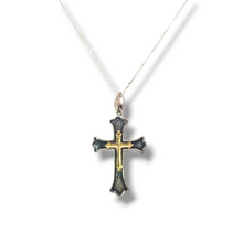 Load image into Gallery viewer, Sterling Silver Gold Plated Cross Necklace