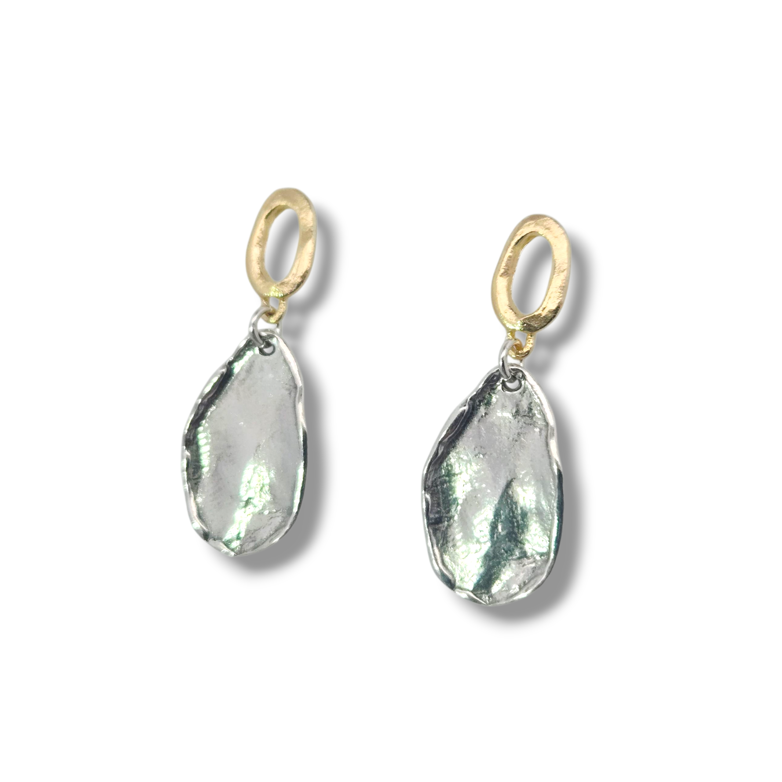 Sterling Oval Dangles with Gold Plating