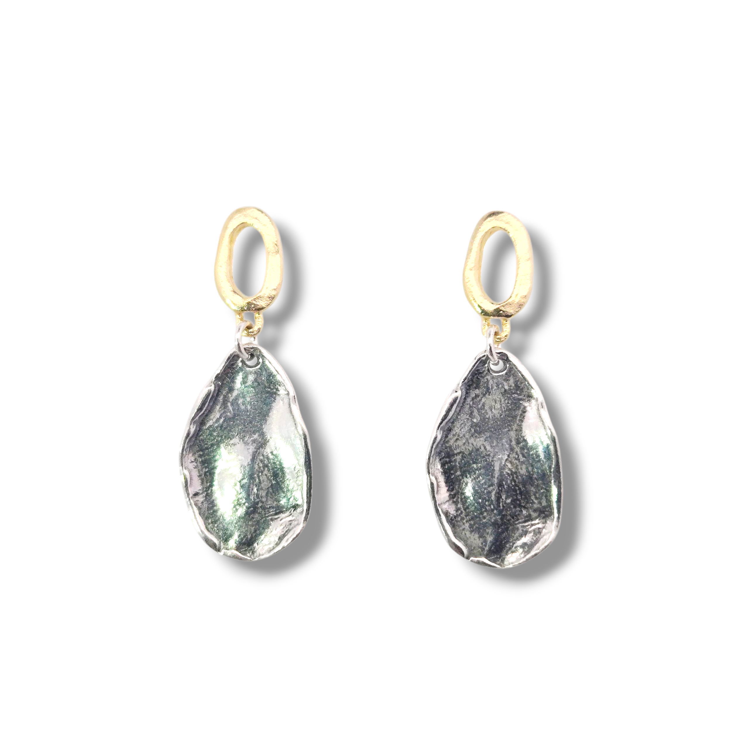 Sterling Oval Dangles with Gold Plating