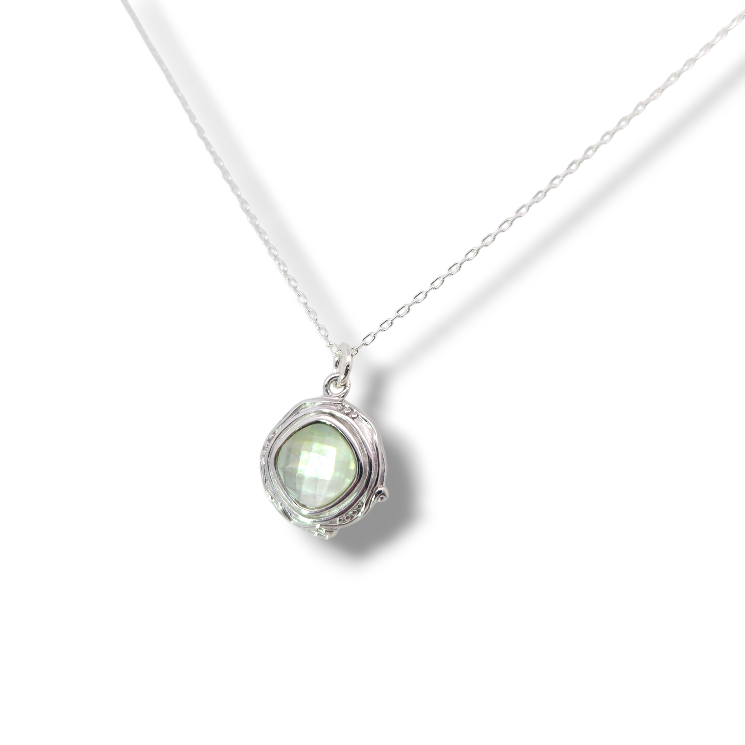Faceted Amazonite in Organic Sterling Necklace