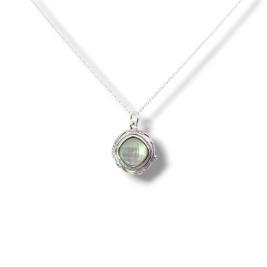 Faceted Amazonite in Organic Sterling Necklace