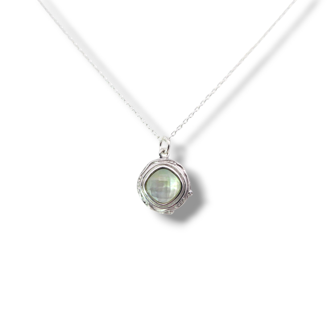 Faceted Amazonite in Organic Sterling Necklace