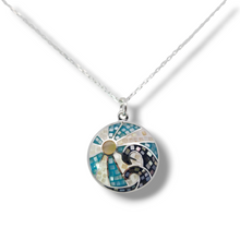 Load image into Gallery viewer, Sterling Wave Necklace with MOP Mosic Inlay