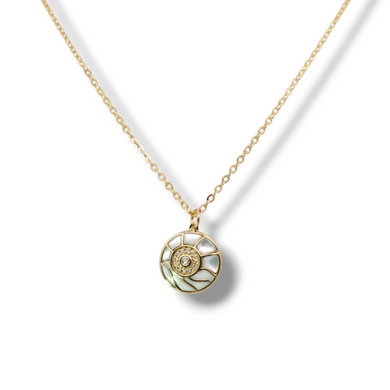 Sterling Gold Plated Necklace with MOP Pendant