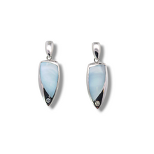 Load image into Gallery viewer, Sterling Blue Mother of Pearl Dangle Earrings