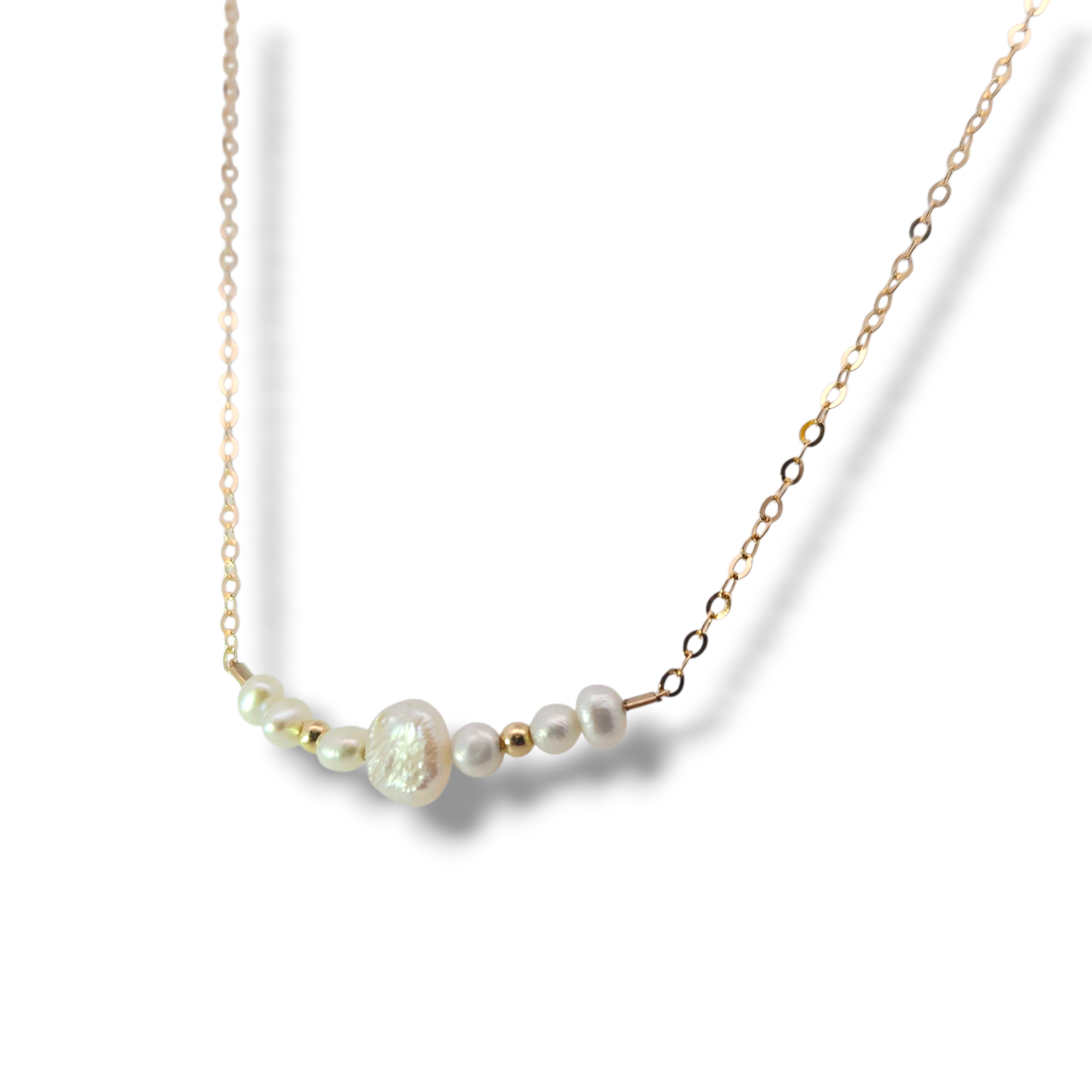 Sterling Gold Plated Necklace with Pearl Strand