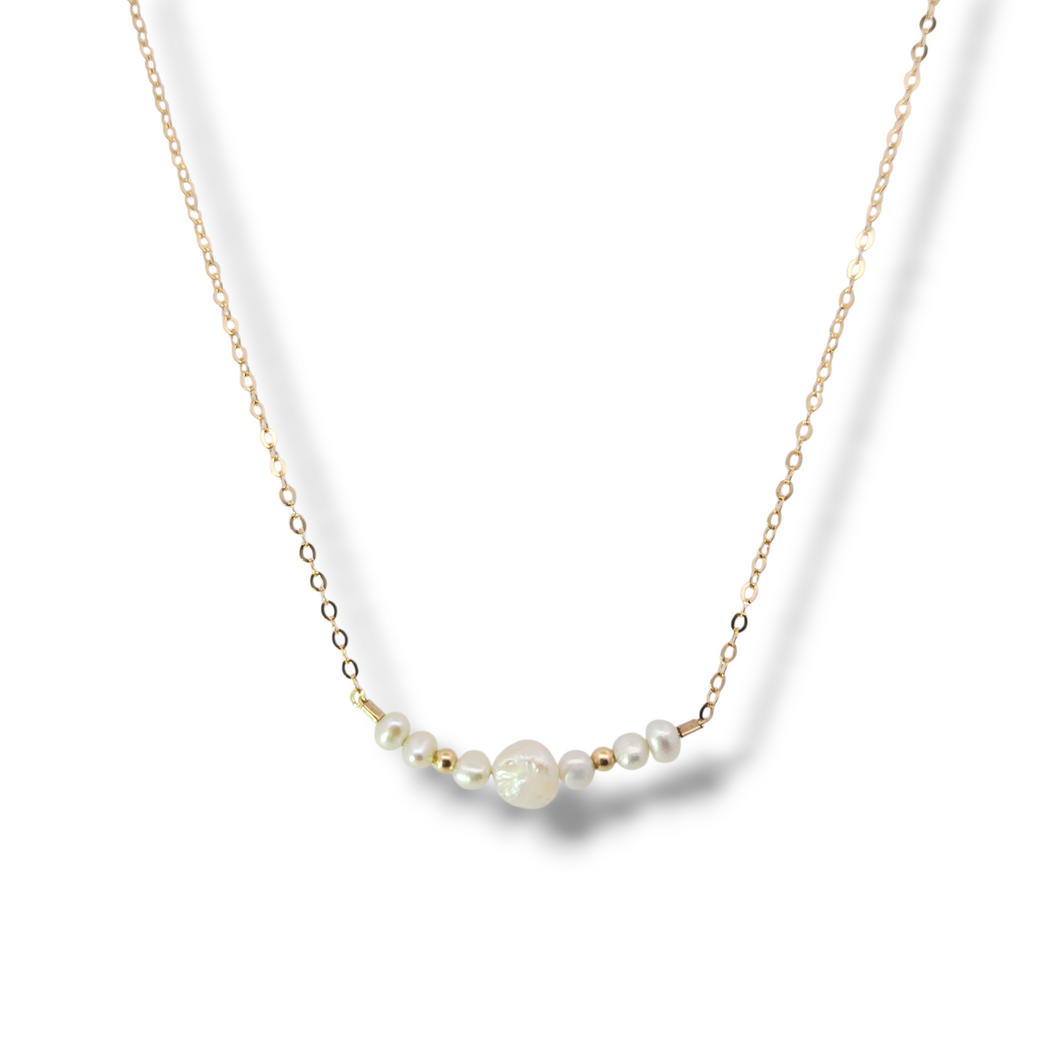 Sterling Gold Plated Necklace with Pearl Strand