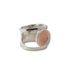 Load image into Gallery viewer, Sterling + 10k Rose Dish Ring