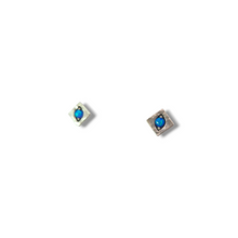 Load image into Gallery viewer, Sterling Diamond Shape Opal Eye Studs