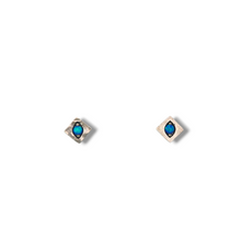 Load image into Gallery viewer, Sterling Diamond Shape Opal Eye Studs