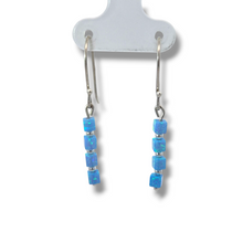 Load image into Gallery viewer, Sterling Silver Four Square Opal Earrings