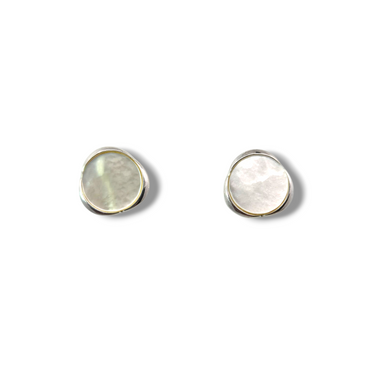 Sterling silver and white mother of pearl earrings