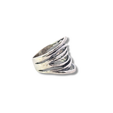 Load image into Gallery viewer, Layered Sterling Silver Tapered Band Ring