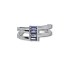 Load image into Gallery viewer, 14k Purple Sapphire and Salt and Pepper Diamond Ring