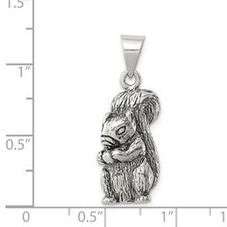 Sterling Silver Antiqued Squirrel Charm