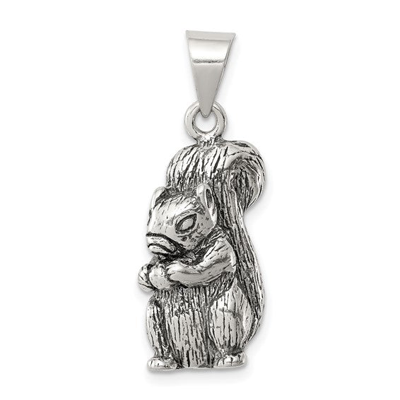 Sterling Silver Antiqued Squirrel Charm