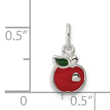 Load image into Gallery viewer, Sterling Silver Enameled Apple Charm for Permanent Jewelry