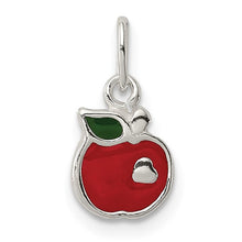 Load image into Gallery viewer, Sterling Silver Enameled Apple Charm for Permanent Jewelry