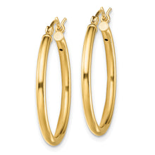 Load image into Gallery viewer, Sterling Silver Gold-Tone Polished 2x25mm Hoop Earrings