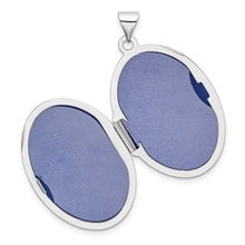 Load image into Gallery viewer, Sterling Silver Rhodium-plated Scroll Oval Locket