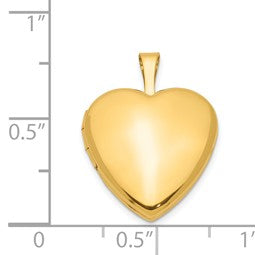 1/20 14K Gold Filled Satin and Polished 2-Frame 15mm Heart Locket